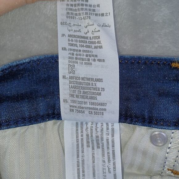 Abercrombie & Fitch Jeans Womens W26/2 Blue Ultra High Rise Super Skinny Raw Hem - Picture 11 of 11